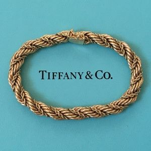 TIFFANY & CO. Vintage 14K Gold Twisted Rope Bracelet
